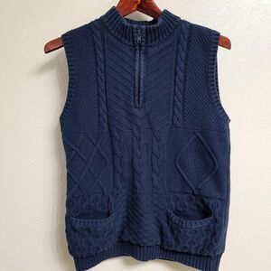Cat & Jack Knit Sweater Vest Sherpa Lined Boys Size L12/14